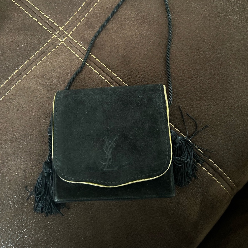 Vintage 1970s YSL Yves Saint Laurent Suede Tassel Bag
